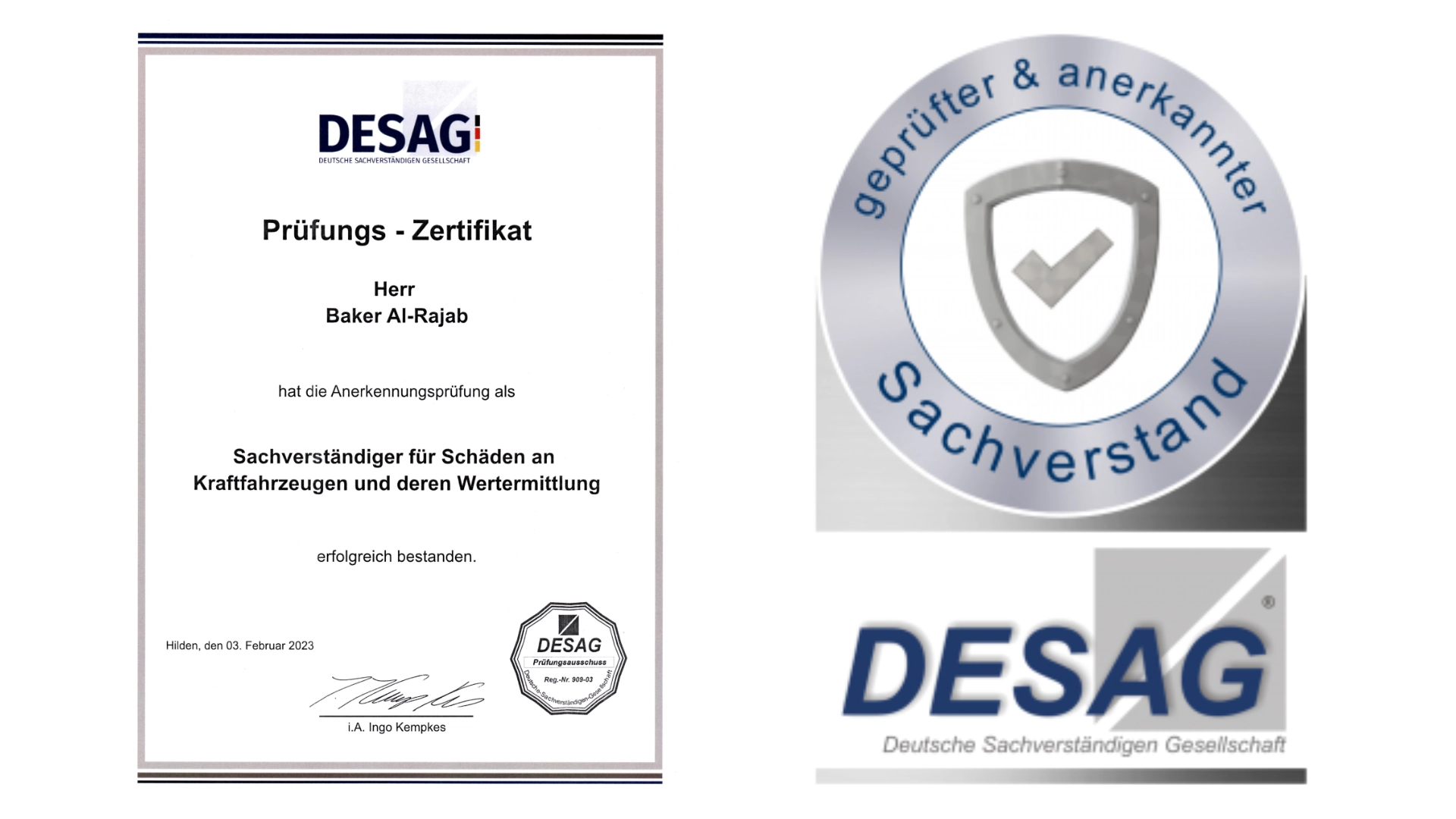 Zertifikate Baker Al-Rajab
